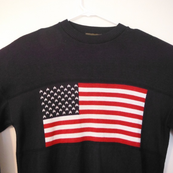 Mens Tag Sport American Flag Navy Blue Sweater / M - Picture 2 of 8